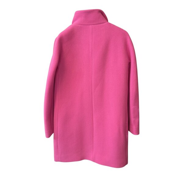 J. Crew NWT Italian Stadium Cloth Nello Gori Wool Pink Cocooon Pea Coat size 2 - Picture 7 of 8